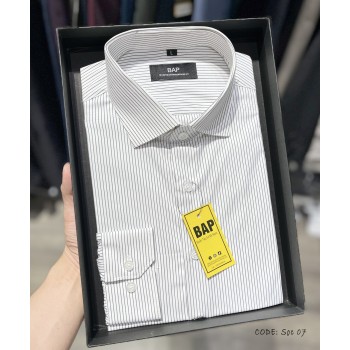 Áo sơ mi công sở trắng sọc đen sọc nhuyễn thanh lịch đi làm đi học đi chơi mẫu mới 2024 vải mát không nhăn